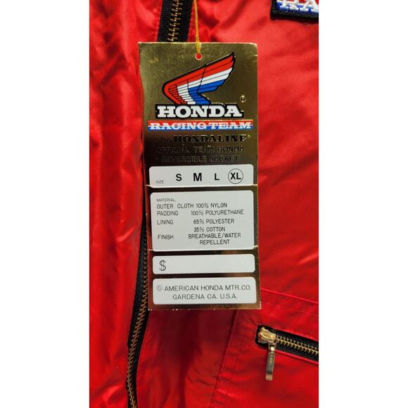 VTG RARE NWT HONDA RACING REVERSIBLE FULL ZIP JACKET SIZE XL - Picture 2 of 16